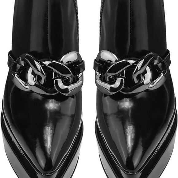 (W-4455) Covibesco Platform Ankle Boots For Women Chunky Heel Zippe Sz 38 (7.5) - Picture 11 of 17